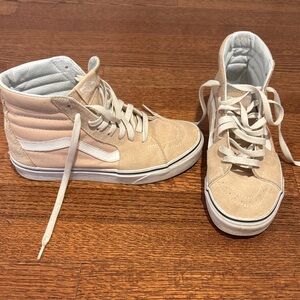 Van’s light pink suede and canvas high tops
